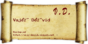 Vajó Dávid névjegykártya
